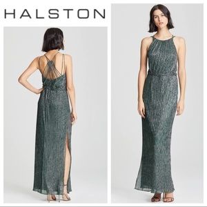 HALSTON Braided Waist Gown